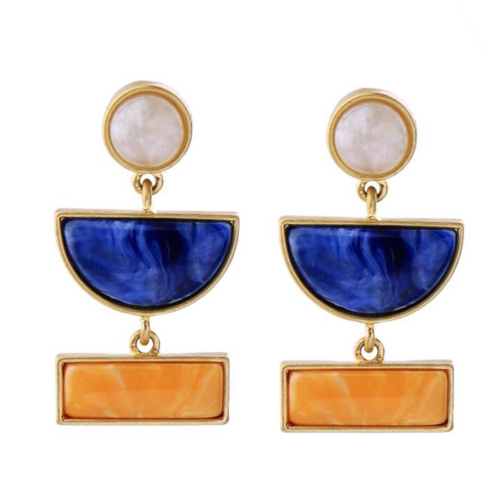 Moonlight- Blue Cream Drop Earring